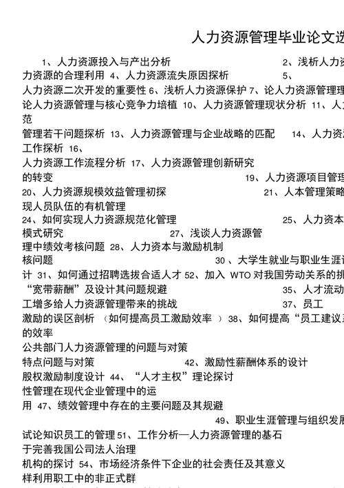 人力资源论文拟题，人力资源论文拟题方法-第1张图片-优浩百科