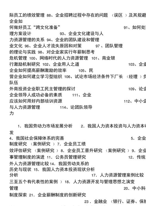 人力资源毕业论文选题，人力资源毕业论文选题推荐-第1张图片-优浩百科